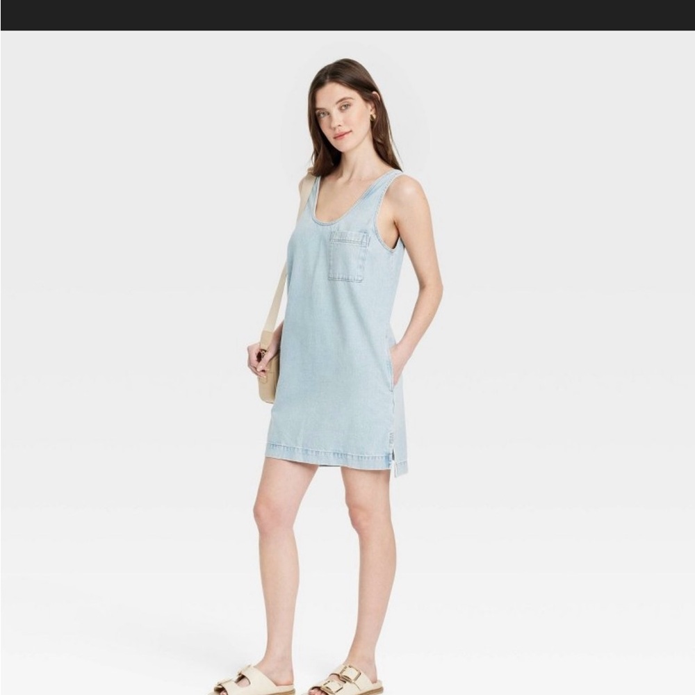 Light Blue Denim Sleeveless Dress